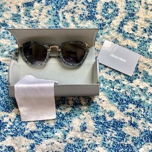 NWT MIU MIU Steel Blue Sunglasses